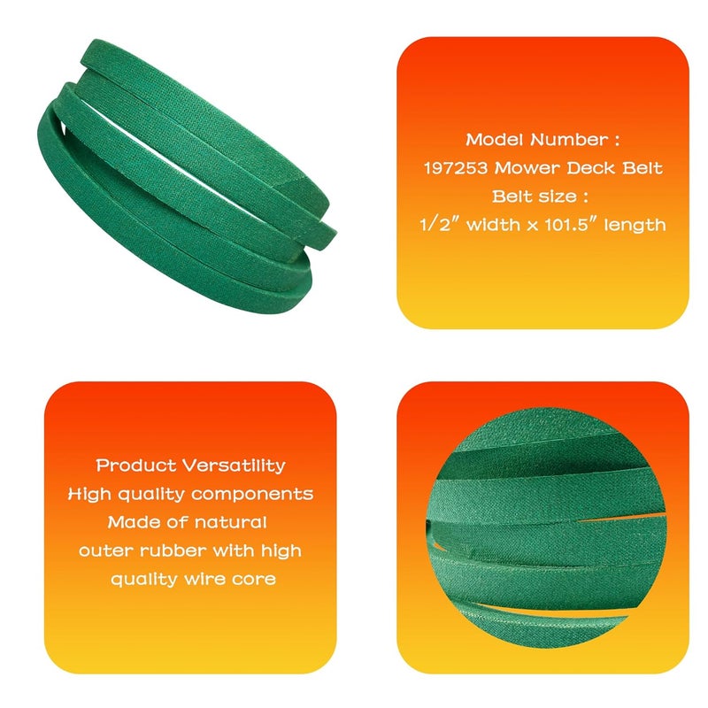 OUSTUE 429636 197253 Lawn Mower Kevlar Deck Belt 1/2" x 101.5" for Craftsman Husqvarna AYP Ariens 532197253 592855001 21546422 21547025 - Image 5